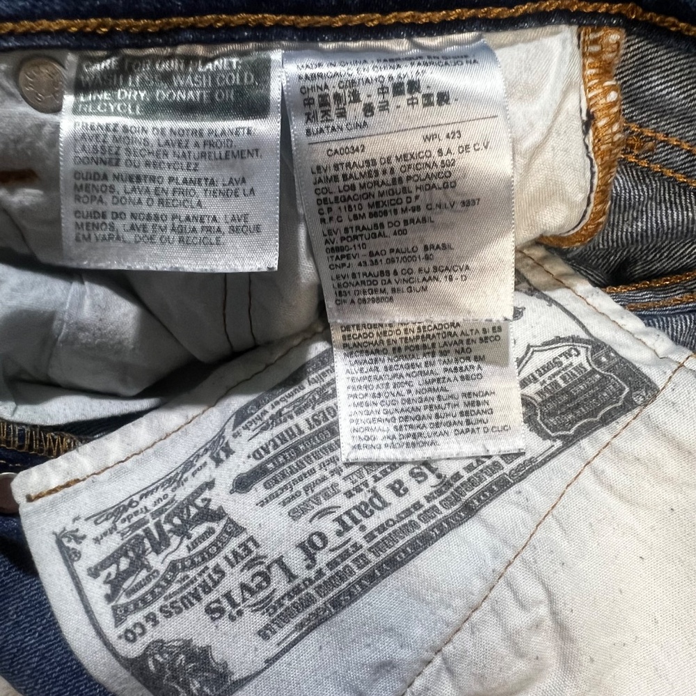 EUC [Levi's] Mid Rise Straight Leg Men's 501 Denim Blue Jeans 28X32 | Women's 6 - Picture 6 of 14
